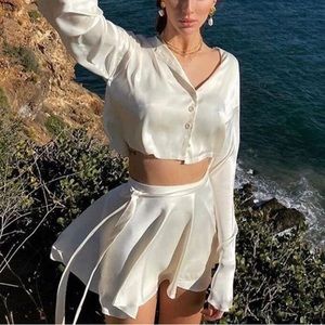 Shop rumors two piece silk set